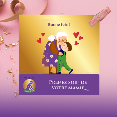 Carte cadeau pour la fêtes des grands-mères - Massage L'or ion